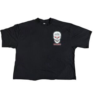 WWE Stone Cold Steve Austin Skull Logo Cropped T-Shirt - Black - 3XB